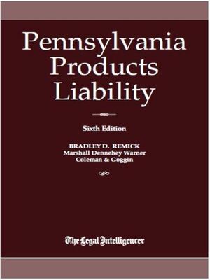 cover image of Pennsylvania Products Liability